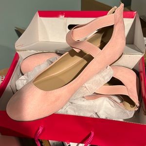 DREAM PAIRS Women's Comfortable Fashion Elastic Ankle
Straps Flats size 11 Pink
